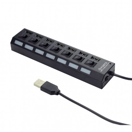 7-Port USB 2.0 HUB avec commutateurs