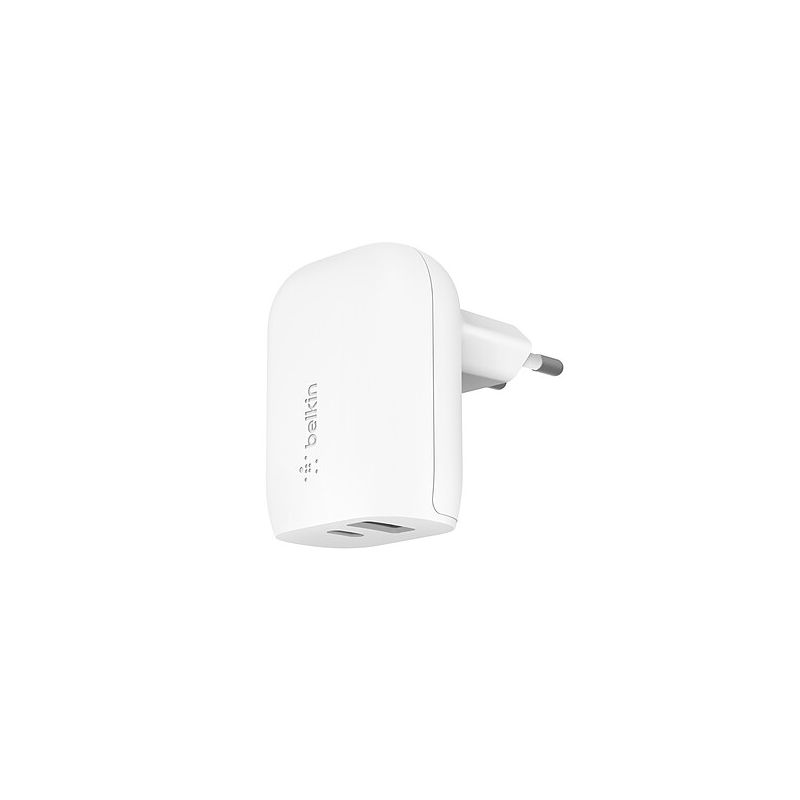 Belkin Chargeur secteur 2 ports USB-C 25W / USB-A 12W - Blanc