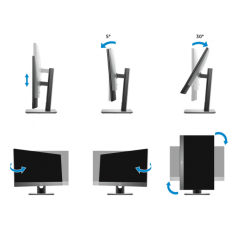 schéma dell optiplex all in one 7470 recondtionné : comment fonctionne le pivot et le réglage en hauteur du pied/support