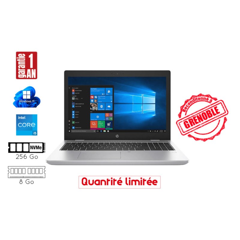pc hp probook 650 g5 i5 windows  11 256 SSd 8 RAM reconditionné