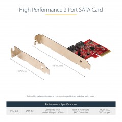 Carte Contrôleur PCIe SATA 2 ports