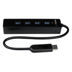 Hub 4 ports USB 3.0 – cordon USB intégré 0.50 m – Noir