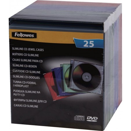 Lot de 25 Boîtiers de CD slimline FELLOWES