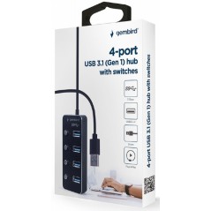 Hub USB 4 ports avec interrupteurs Gembird Hub USB 3.1 (Gen1)
