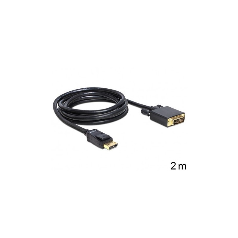 Delock Cable Displayport 1.2 male vers DVI 24+1 male 2 m