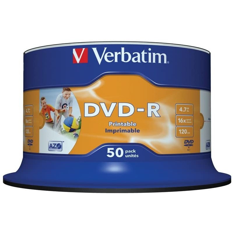 Verbatim DVD-R 4.7Go certifié 16x imprimable (pack de 50, spindle)
