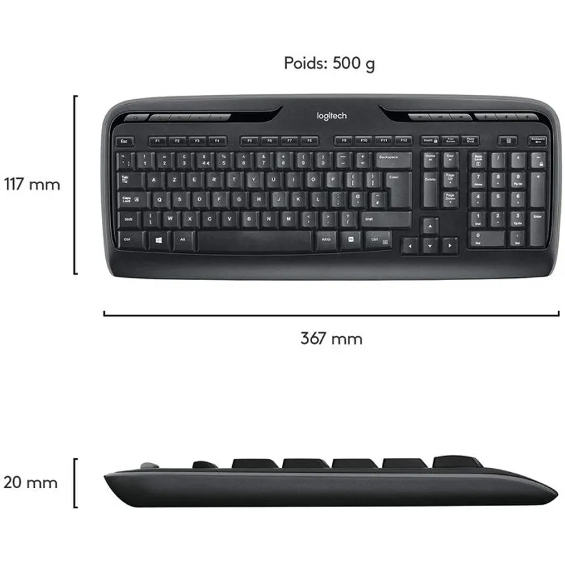 Clavier pleine taille Logitech MK330